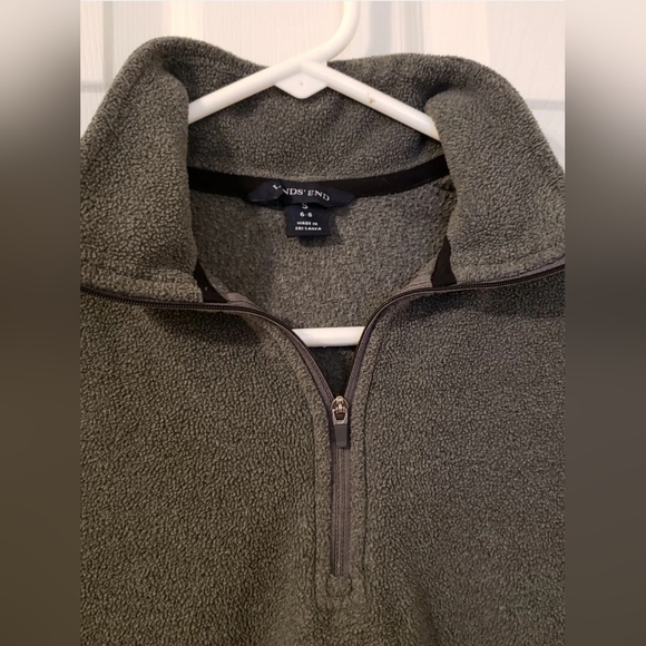 ♥️LANDS END WOMEN'S FLEECE 1/4 ZIP PULL OVER JACKET POLARTEC GRAY SIZE SMALL 6-8 - Picture 4 of 9